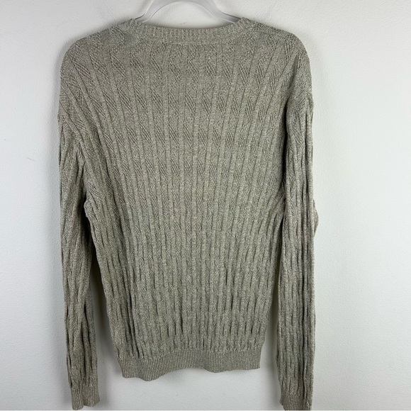 Peruvian Connection 100% Pima Cotton Long sleeve v-neck cable knit sweater M - Picture 10 of 12